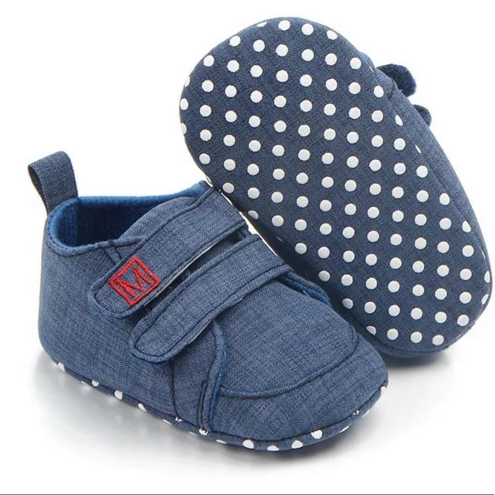 New Unisex Baby Crib Shoes Denim 6-12 months